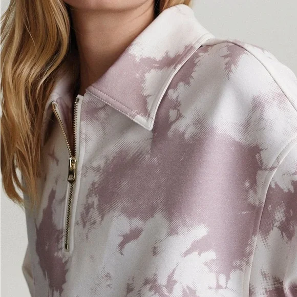 Varley Romero Sweatshirt in Taupe Tie Dye Size Large Cotton - Picture 2 of 12